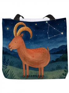 Сумка-шоппер с рисунком знака зодиака Козерог, без слогана, белого цвета Mr. & Mrs. Panda