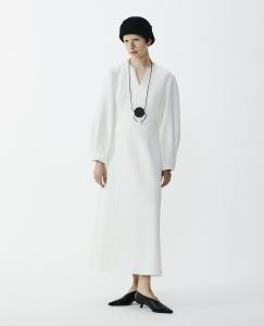 Платье Spica с жаккардовым узором и перекрещивающейся талией Plain People, цвет Off White