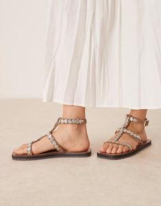 Сандалии Felix с металлическими монетами из грибной замши ASOS DESIGN