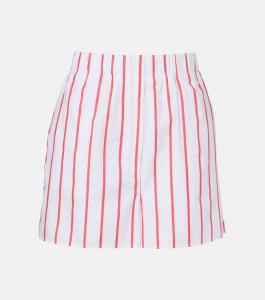 Шорты из полосатого хлопкового поплина Lui The Frankie Shop, White/Red Stripe