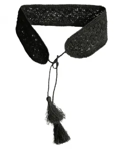 Ремень из рафии Bika Ibeliv, черный