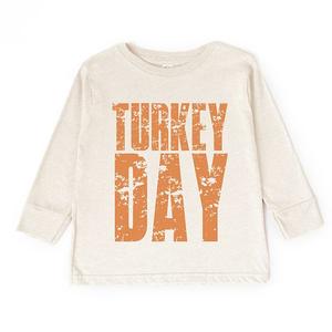 Футболка с длинным рукавом Turkey day block distressed для малышей The Juniper Shop, Natural