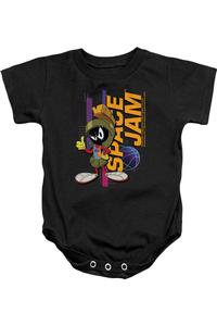 Детский комбинезон на кнопках с изображением Марвина из фильма «Космический джем 2» Gildan, черный