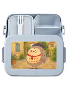 Mr. & Mrs. Panda Дизайн бенто-бокса «Сова» (Франция), без лишних слов, пастельно-голубой цвет