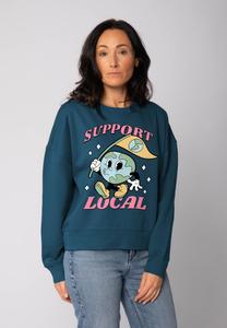 Толстовка watapparel SUPPORT LOCAL, Deep Teal/Turquoise