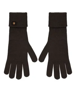 Вязаные перчатки в рубчик Moorer, коричневый