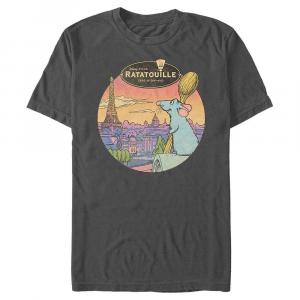 Мужская футболка с рисунком Disney/Pixar «Рататуй Реми» с видом на Париж Disney / Pixar, цвет Charcoal