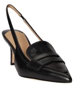 Женские кожаные лоферы Khloe с открытой пяткой Lauren Ralph Lauren, Black