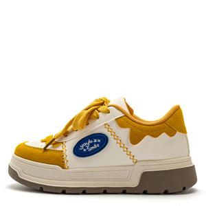 STAE Женские устойчивые к истиранию низкие скейтерские кеды Beige Yellow, цвет Beige Yellow