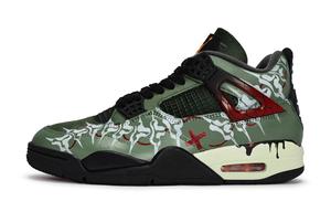Jordan Undefeated X Air 4 Vintage баскетбольные кроссовки мужские мид-топ Black/Red/Green