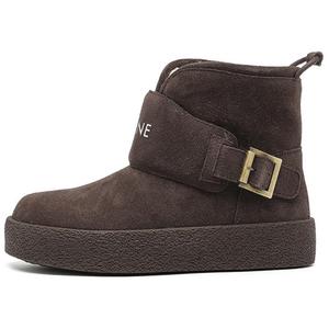 Женские зимние ботинки DAPHNE замшевые на толстой подошве, кофейный