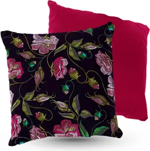 Подушка велюровая "Розы" ПРЕМИУМ 40х40 см декоративная с наполнителем для гостиной, спальни или в подарок 5made
