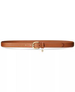 Женский кожаный ремень с подвеской и штриховкой Lauren Ralph Lauren, коричневый