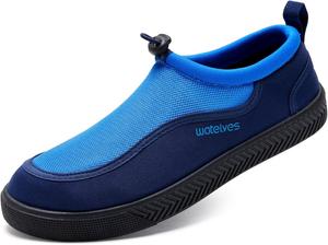Водные туфли WateLves для мужчин и женщин - быстросохнущие повседневные водные кроссовки с отверстиями для слива, легкие, противоскользящие для водных активностей на открытом воздухе, синий