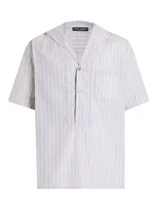 Полосатая рубашка с короткими рукавами DOLCE & GABBANA, серый