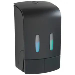 Дозатор дезинфицирующего средства WENKO «Тартас», 2-камерный дозатор дезинфицирующего средства и мыла, емкость каждого: 480 мл, черный