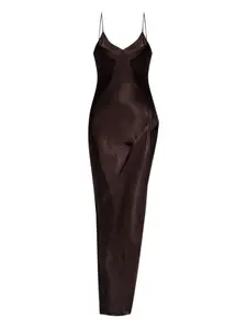 Платье макси с разрезом VETEMENTS, коричневый