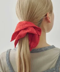Кружевная квадратная большая резинка для волос Goldy, цвет Red