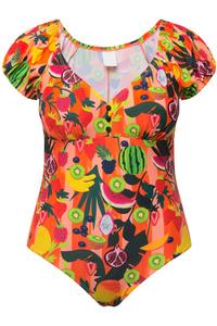 Купальник-футболка Ulla Popken, цвет Dark orange