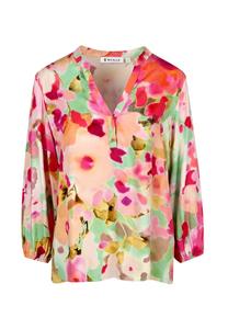 Блузка с цветочным акварельным принтом розового/мятного цвета Bicalla, мультиколор