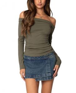 Топ с открытыми плечами Edikted Celly, зеленый