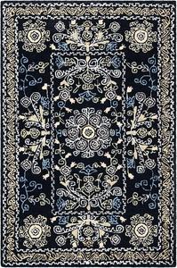 Ковер SAFAVIEH, 61 x 92 см, Micro-Loop Collection, Black & Green, ручной работы из шерсти, идеально для помещений с высокой проходимостью: прихожая, гостиная, спальня (MLP522Z)