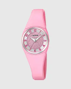 K5752/2 Модные розовые женские часы из каучука Calypso, розовый