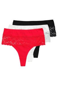 Трусики Ulla Popken, Blood Red/Black/White