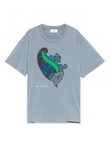 ETRO KIDS футболка с вышивкой, синий