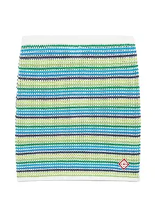 Мини-юбка в полоску с логотипом Casablanca, зеленый