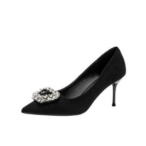 Туфли на тонком каблуке высотой 8 см для женщин GUDIANFENGDU, Black