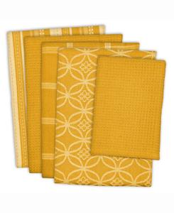 Набор из 5 кухонных полотенец и салфеток разных цветов Design Imports, Bright Yel