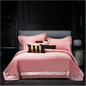 UWYTGF Комплект постельного белья из хлопка с вышивкой, розовый Pink