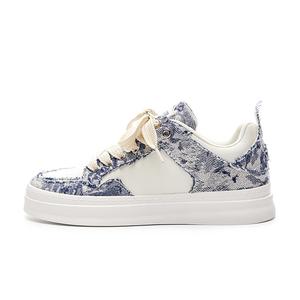 Кроссовки LAZY BONS Stylish Skateboarding Shoes Unisex Low-top Beige/Blue, бежевый/синий