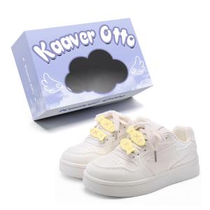 KAAVER OTTO Скользоустойчивые износостойкие дышащие женские лоу-топы для скейтборда белые (аксессуары Fish), цвет White (Fish Accessories)