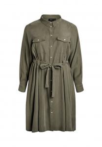Платье Zizzi MIT BINDEGÜRTEL UND LANGEN ÄRMELN, Thyme/Green