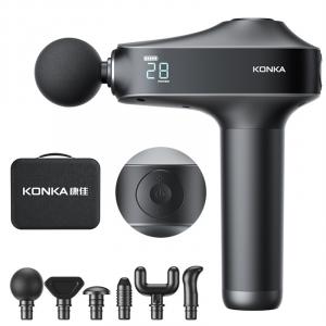 Массажный пистолет электрический бесшумный многофункциональный W9 KONKA, черный