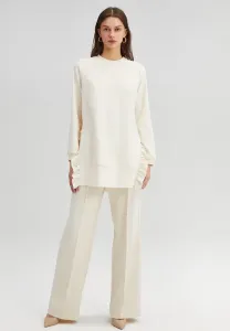 Толстовка из крепа с оборками Touché Privé, Beige