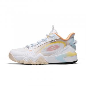 Кроссовки баскетбольные Mid-Top женские бело-желтые QIAODAN, Jordan White/Cream Yellow