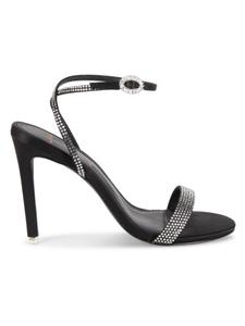 Сандалии на шпильке с кожаной подкладкой Black Suede Studio, черный