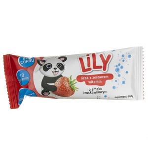 7Pharma, Лилия, Леденец на палочке с набором витаминов, со вкусом клубники, 8 г