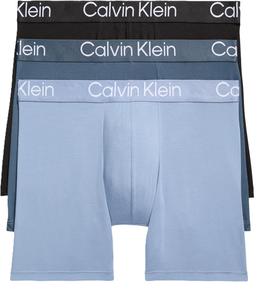 Ультрамягкие современные трусы-боксеры Calvin Klein для мужчин, Black, Troposphere, Hemisphere Blue