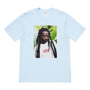 Футболка ss19 buju banton tee reggae character printing short sleeve light blue Supreme, голубой