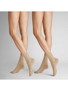 Носки в упаковке 2 пары с закатанным краем, бежевого цвета. Hudson