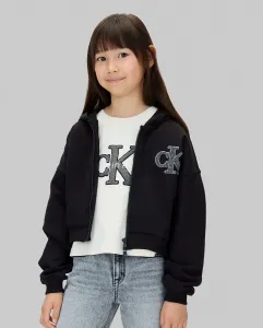 толстовка для девочки на молнии Calvin Klein, черный