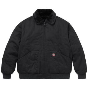 Куртка Supreme x Dickies Reversible Quilted Faux Fur Work Jacket, Black