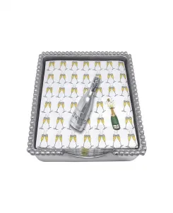 Набор салфеток с бусинами цвета шампанского Mariposa, серебряный