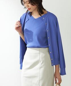 Удобный летний кардиган с круглым вырезом Avv, цвет Blue