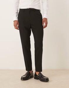 Зауженные брюки из черного твила Asos Design