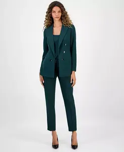 Женский костюм-двойка: пиджак Faux Double-Breasted Boyfriend и брюки Straight-Leg Bar Iii, загар/бежевый